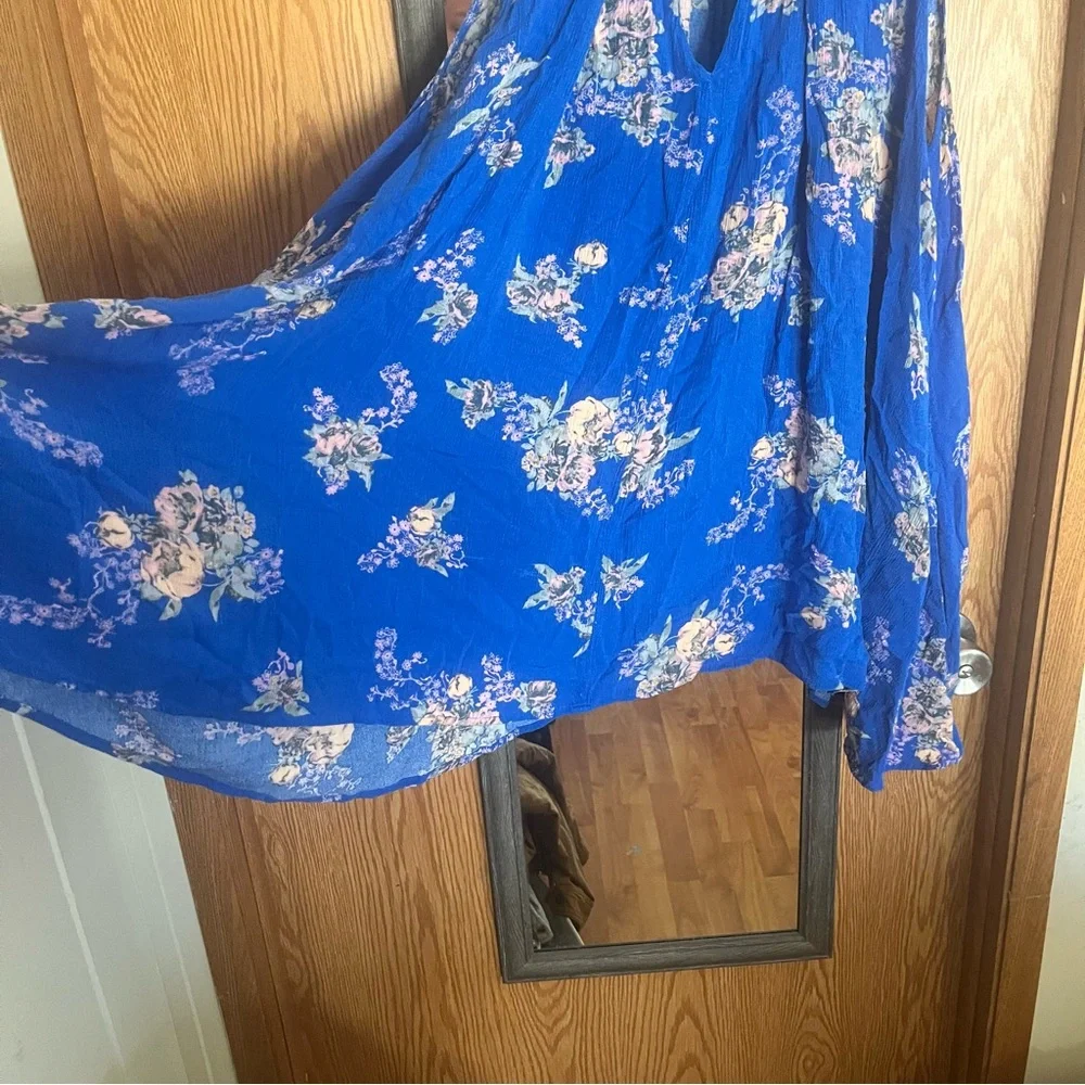 Free People Floral Blue Mini Dress - Picture 2 of 6